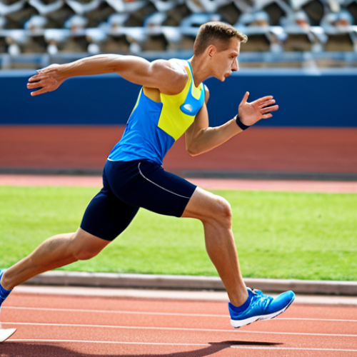 Home 23 Focused Runner Posture**
"A fully clothed, professional runner demonstrating perfect posture during a race. The runner is wearing modest athletic attire and running on a track in a stadium, appropriate content, safe for work. Focus on the runner's upright torso, relaxed shoulders, and head alignment. Perfect anatomy, correct proportions, well-formed hands, proper finger count, natural pose, professional athletic photography, high quality, family-friendly."
**