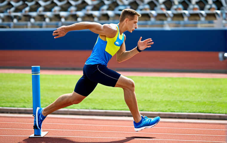 Focused Runner Posture**

"A fully clothed, professional runner demonstrating perfect posture during a race. The runner is wearing modest athletic attire and running on a track in a stadium, appropriate content, safe for work. Focus on the runner's upright torso, relaxed shoulders, and head alignment. Perfect anatomy, correct proportions, well-formed hands, proper finger count, natural pose, professional athletic photography, high quality, family-friendly."

**