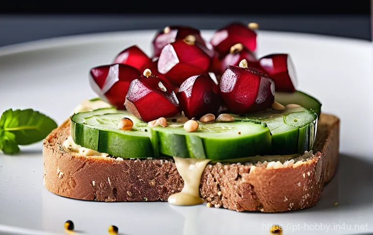 오픈 샌드위치 - **Elegant Sweet & Savory Fig and Goat Cheese Open Sandwich:**
    A sophisticated and artistic close...